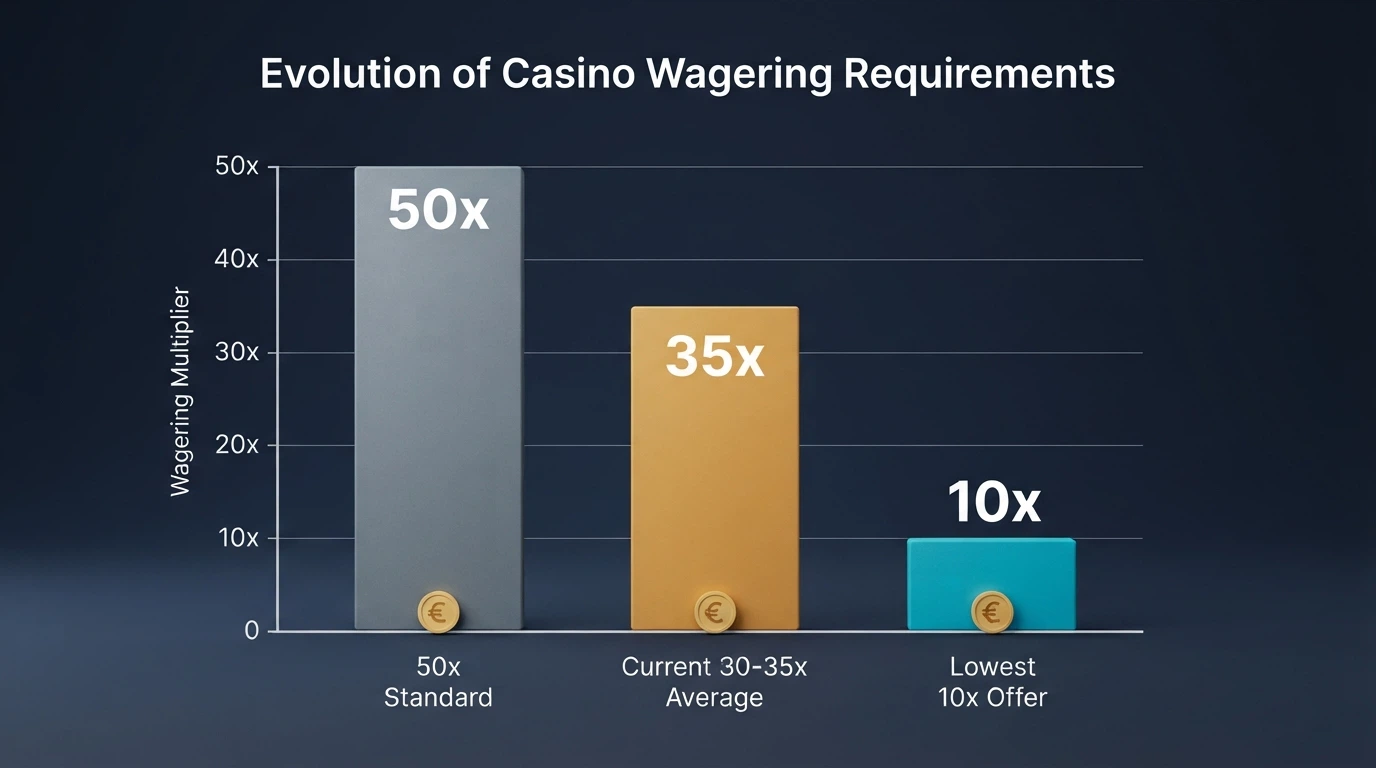 Confronto visivo tra offerte bonus con percentuali e moltiplicatori di wagering