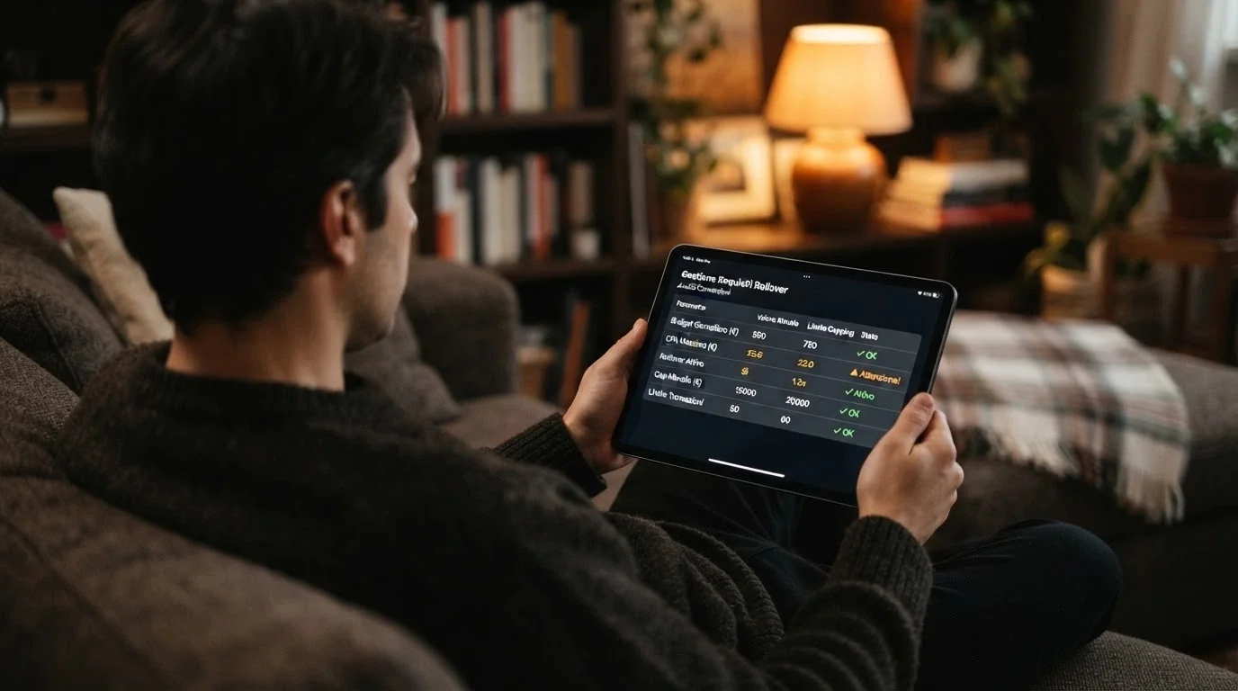 Un giocatore consulta la classifica dei bonus senza deposito su un tablet, con i dati di rollover e cap di conversione in evidenza accanto a ciascun operatore