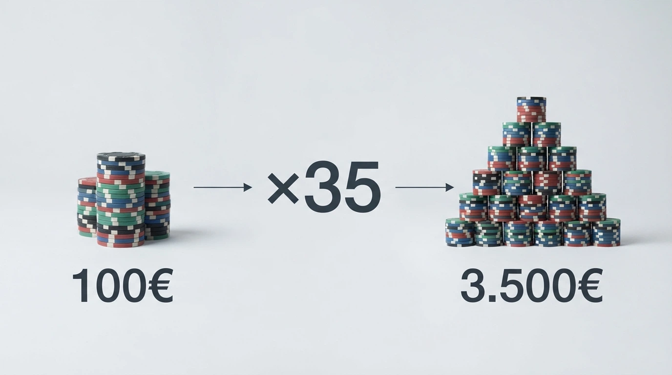 Schema visivo che mostra il calcolo del wagering: importo del bonus, moltiplicatore e volume totale di giocate richiesto
