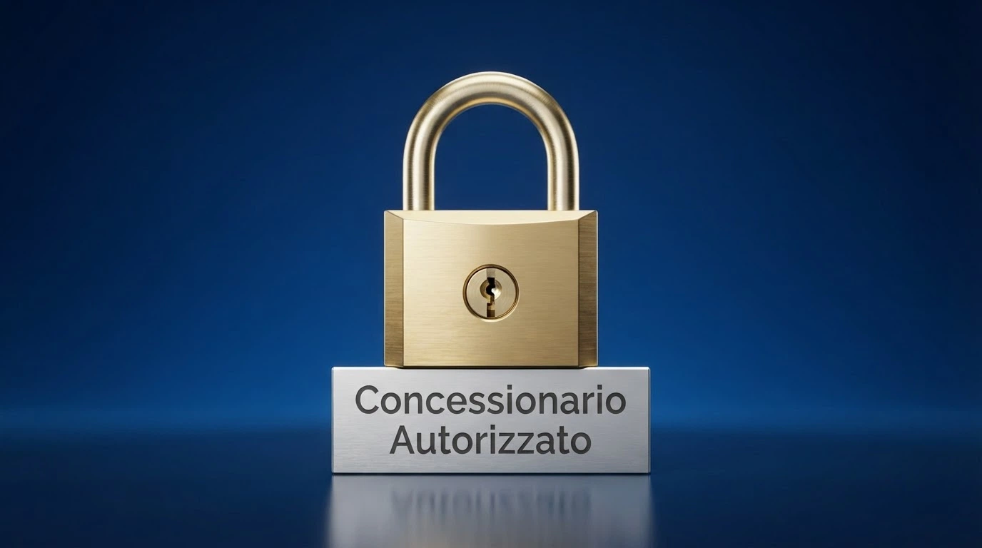 Il logo dell'Agenzia delle Dogane e dei Monopoli su uno sfondo blu istituzionale, affiancato dal testo «concessionario autorizzato»