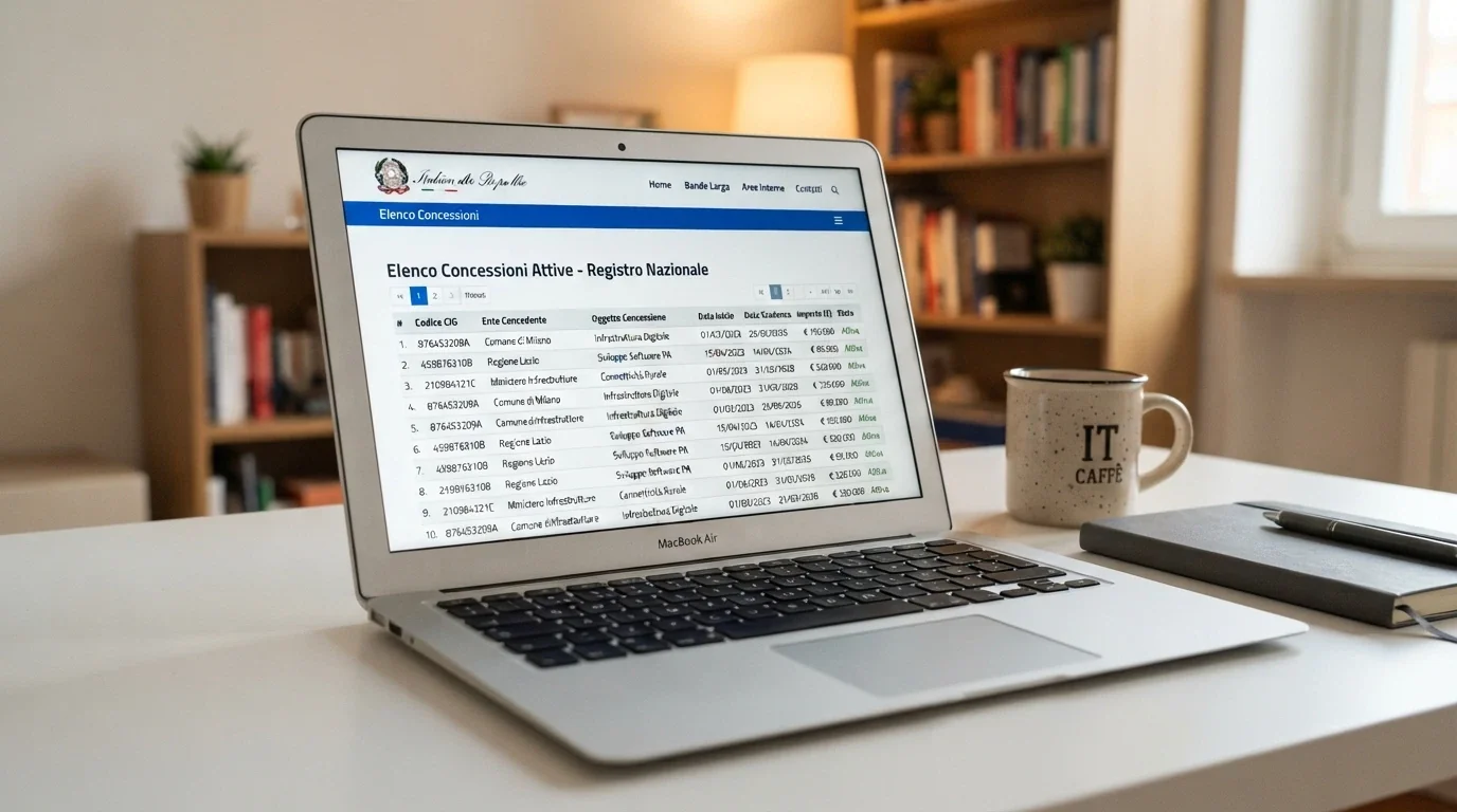 Il logo ufficiale dell'Agenzia delle Dogane e dei Monopoli accanto alla schermata del registro concessioni pubbliche su adm.gov.it