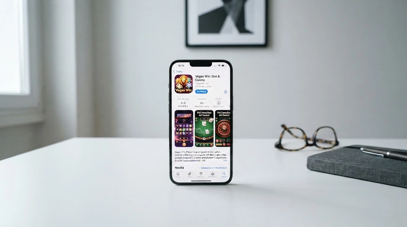 La schermata dell'App Store Italia con la pagina di un'app casinò, pulsante di download e descrizione dell'app