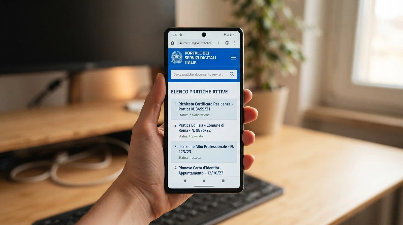 Il portale ADM sul browser di uno smartphone con il campo di ricerca concessioni attivo