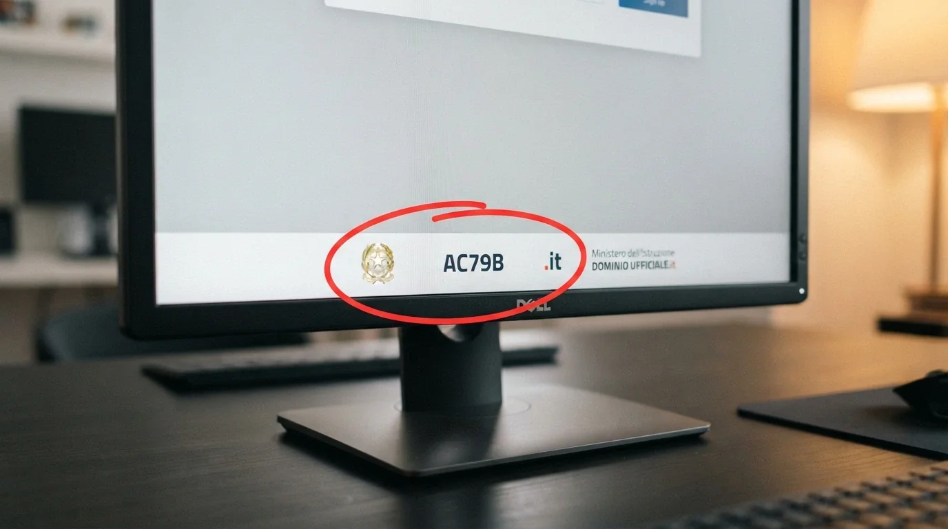 Il riquadro del footer di un sito di casinò autorizzato con il logo ADM, il codice GAD a cinque cifre e il dominio .it evidenziati in un cerchio rosso