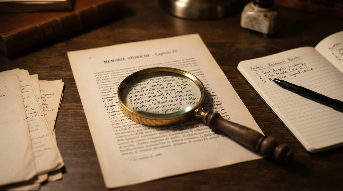 Una lente di ingrandimento posata su una lista di concessioni ADM con alcuni operatori evidenziati, accanto a un blocco note con criteri di valutazione