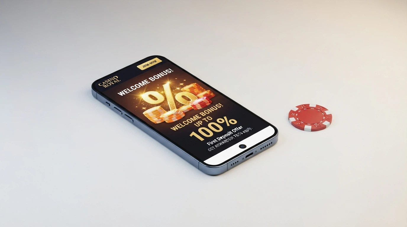 Schermata di un casino con licenza ADM che presenta la propria offerta di benvenuto con condizioni trasparenti