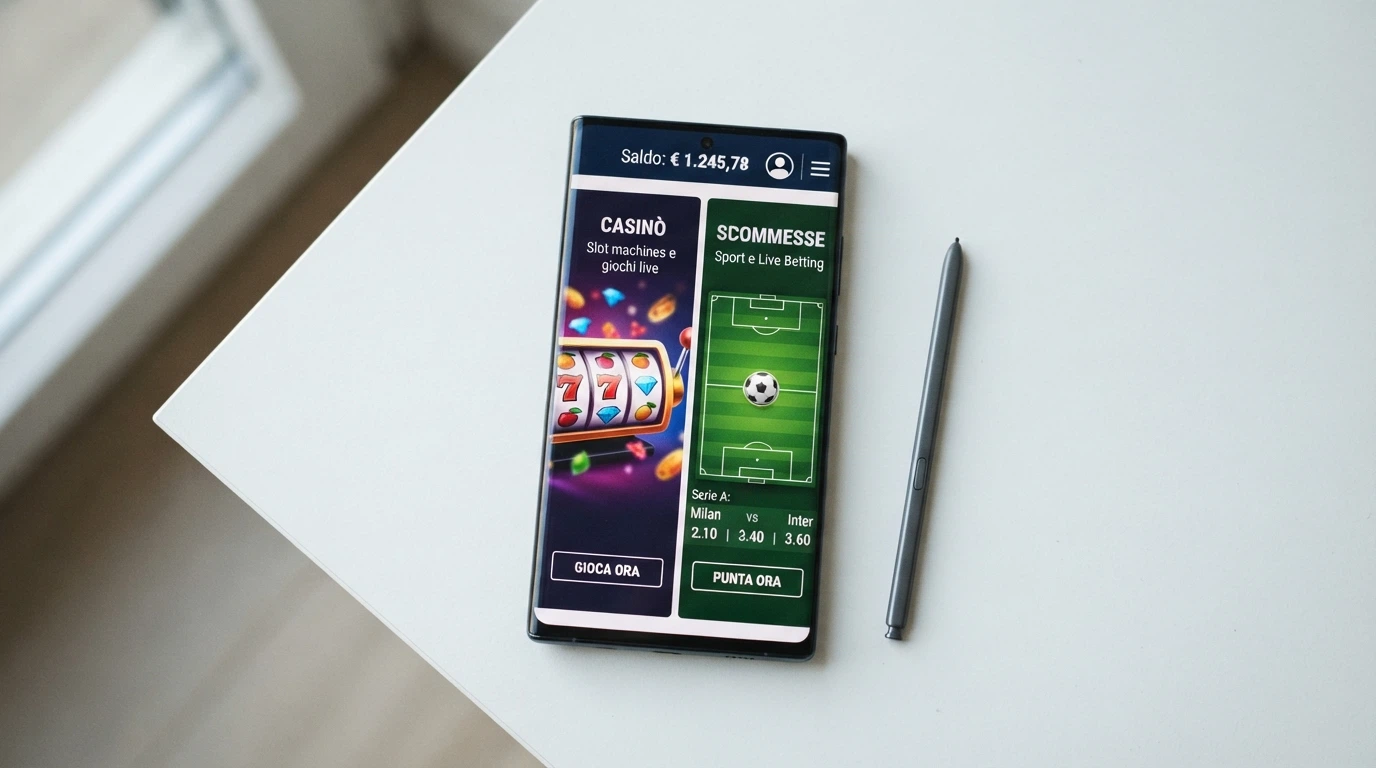 L'interfaccia di un conto di gioco unico che mostra il saldo utilizzabile sia nella sezione casinò sia in quella scommesse sportive