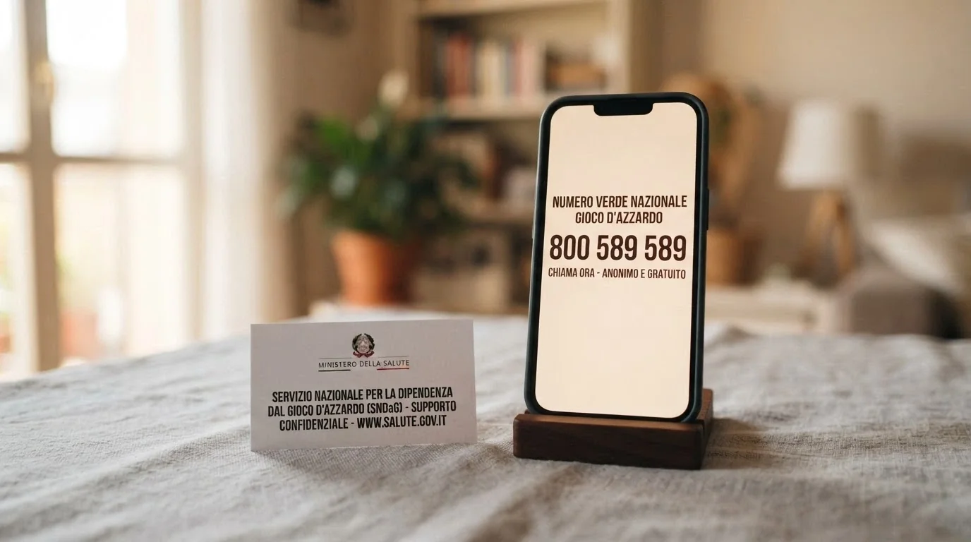 Un telefono con il numero verde 800 558822 sullo schermo accanto al logo dell'Istituto Superiore di Sanità, su sfondo rassicurante